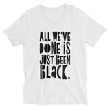 All We've Done... Unisex Short Sleeve White V-Neck T-Shirt