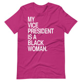 My VP is a Black Woman Short-Sleeve Unisex T-Shirt (white text)