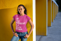 My VP is a Black Woman Short-Sleeve Unisex T-Shirt (white text)